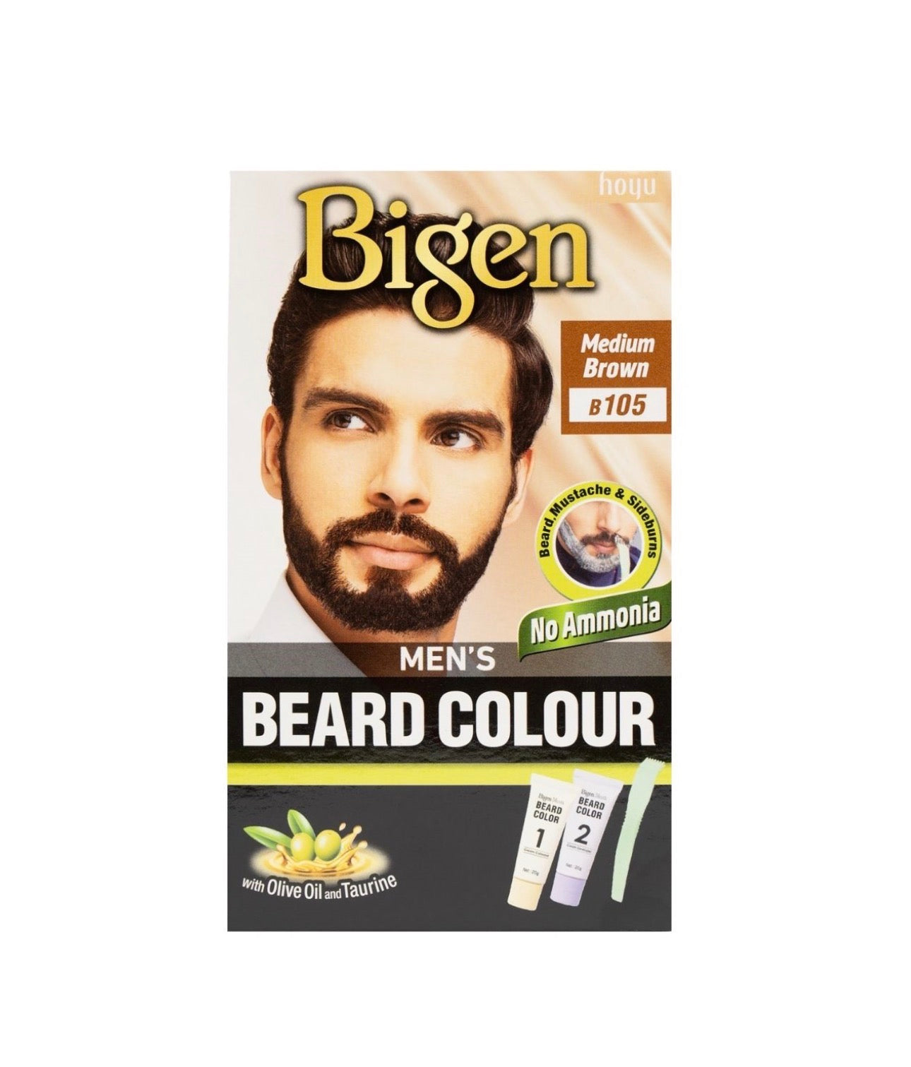 Bigen Men's Beard Colour B105 Medium Brown