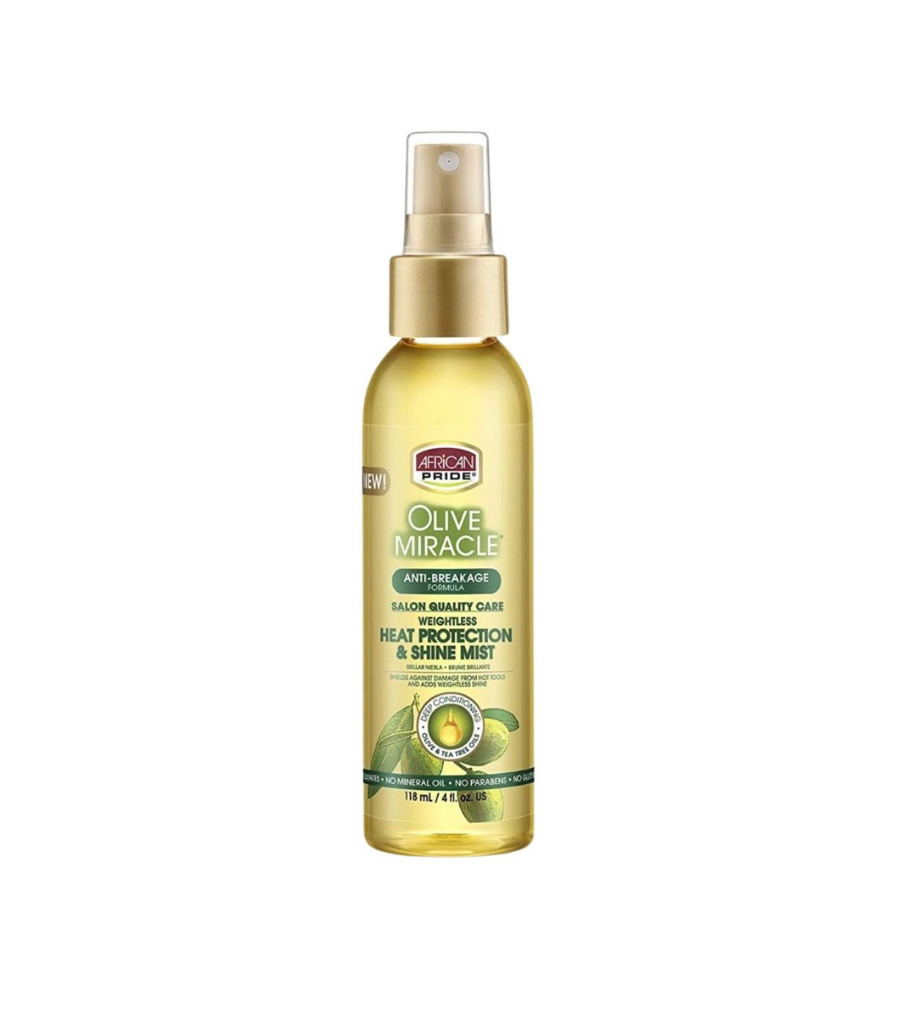 African Pride Olive Miracle Heat Protection Shine Mist 4oz