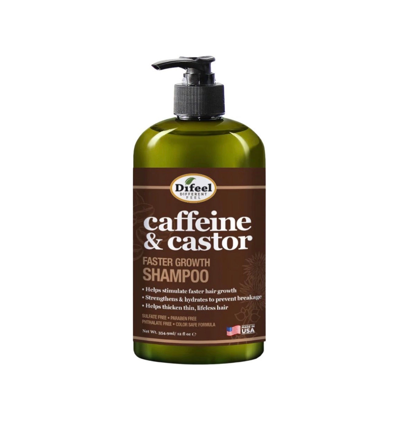 Difeel Caffeine and Castor Faster Growth Shampoo 12oz