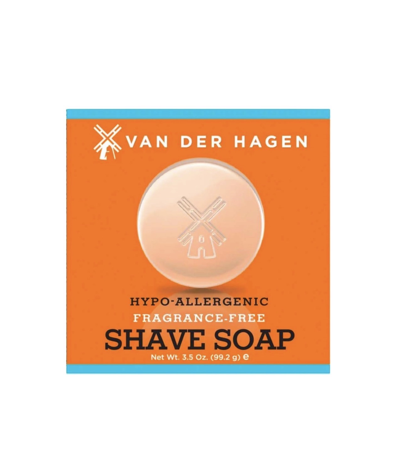 Van Der Hagen Hypo-Allergenic Fragrance-Free Shave Soap 3,5 oz