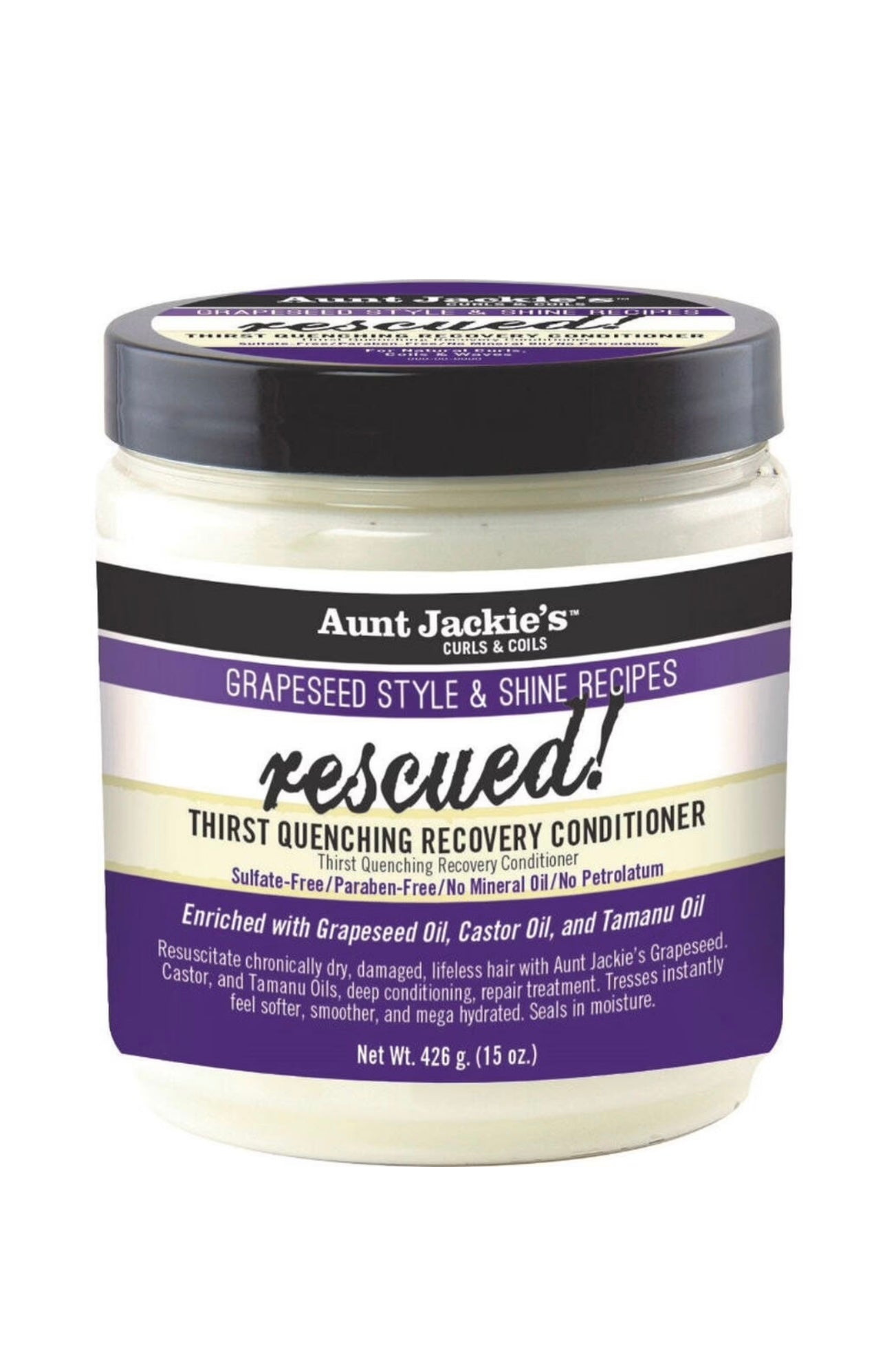 Aunt Jackie's Grapeseed RESCUED! Thirst Quenching Recovery Conditioner 426gr
