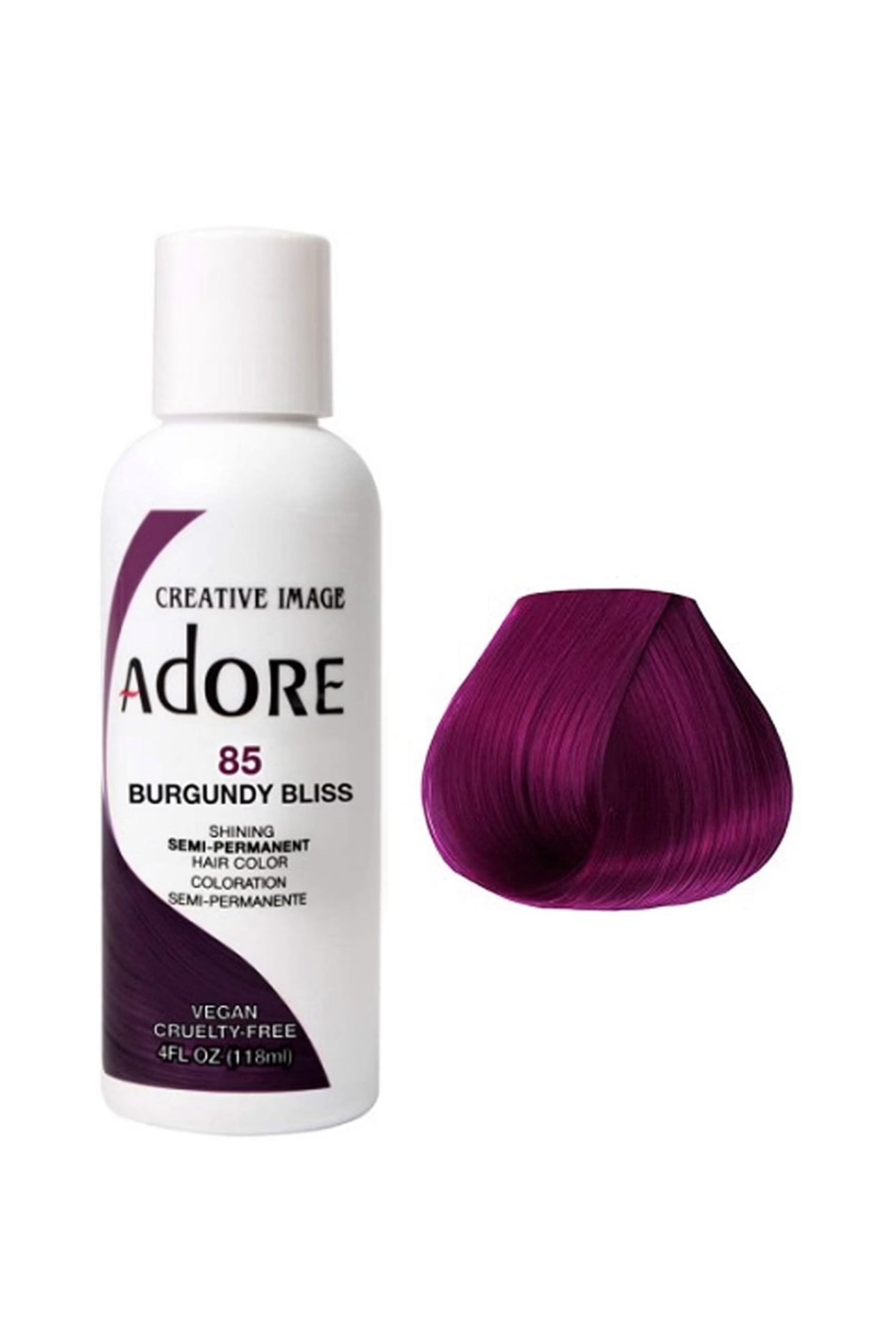 Adore Semi Permanent Hair Color 85 Burgundy Bliss 118ml