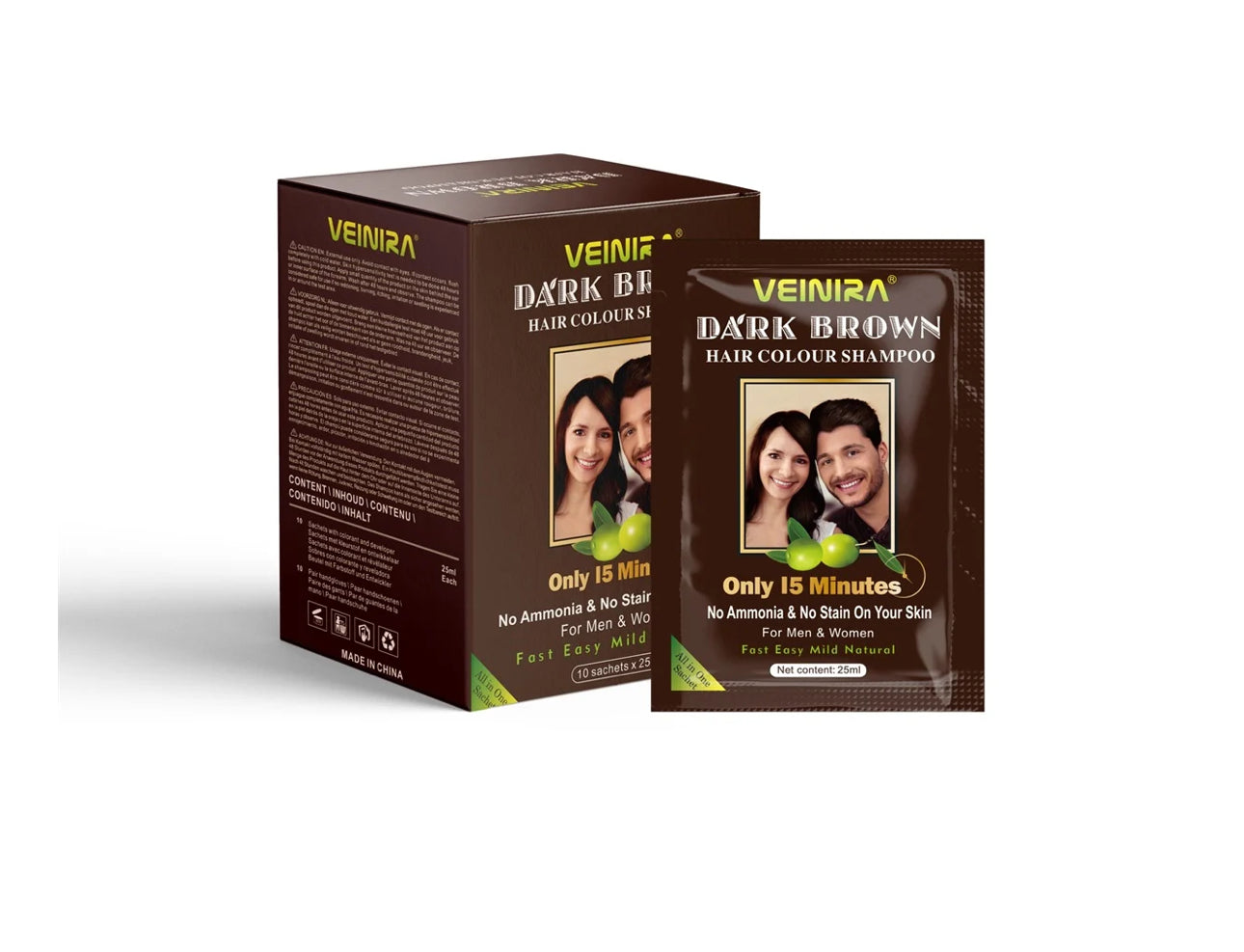 Veinira Dark Brown Hair Shampoo 10X25ml