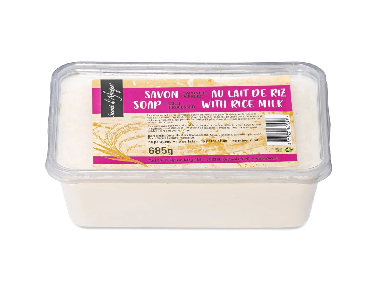 Secret d'Afrique Soap with Rice Milk Cold Processed 685g