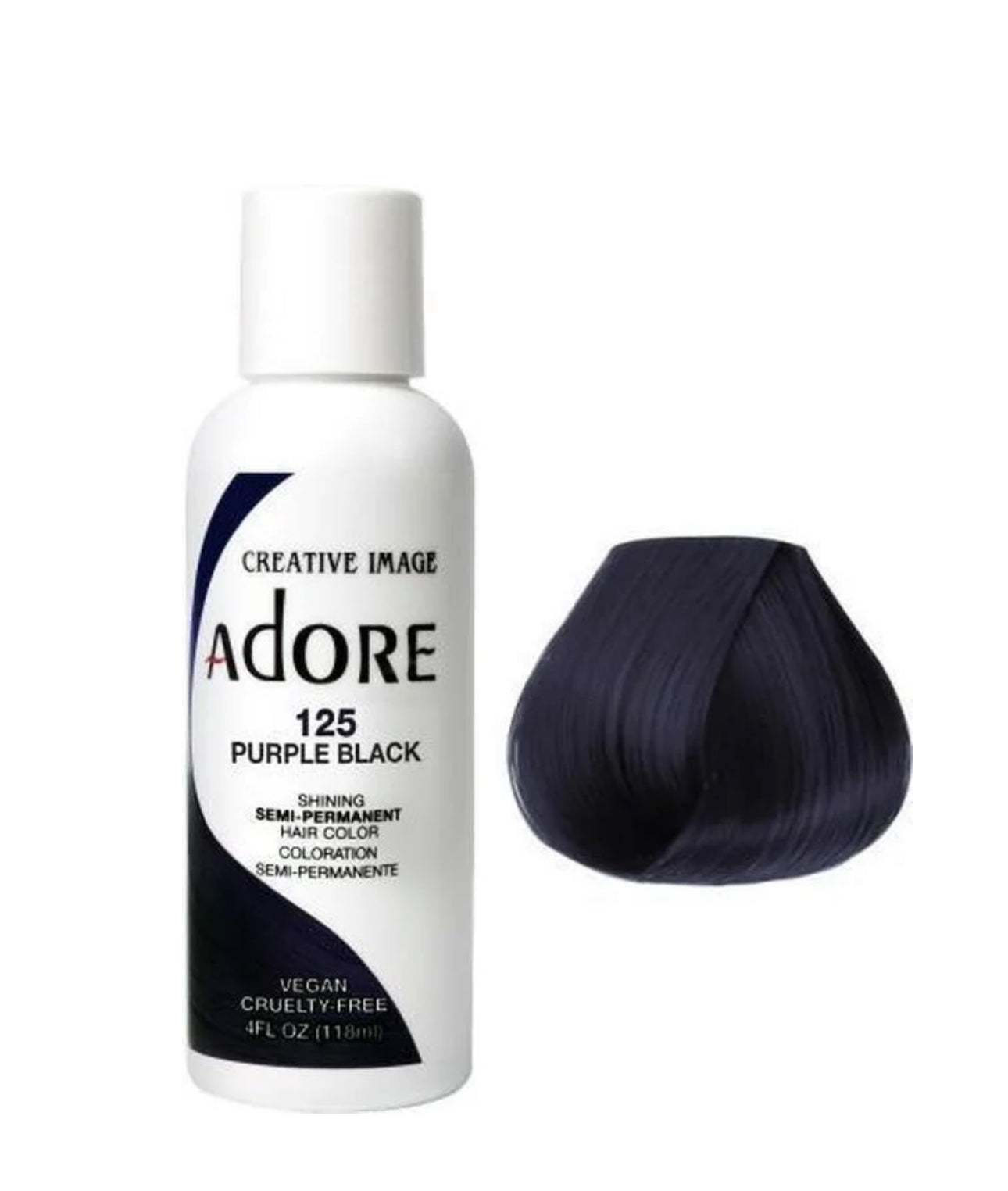 Adore Semi Permanent Hair Color 125 Purple Black 118 Ml