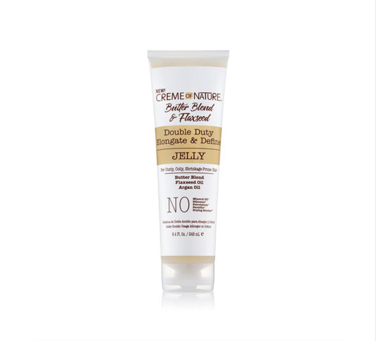 Creme of Nature Butter Blend & Flaxseed Double Duty Elongate & Define Jelly 248ml
