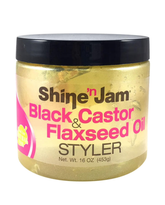 Shine 'N Jam Black Castor & Flaxseed Oil Styler 453g