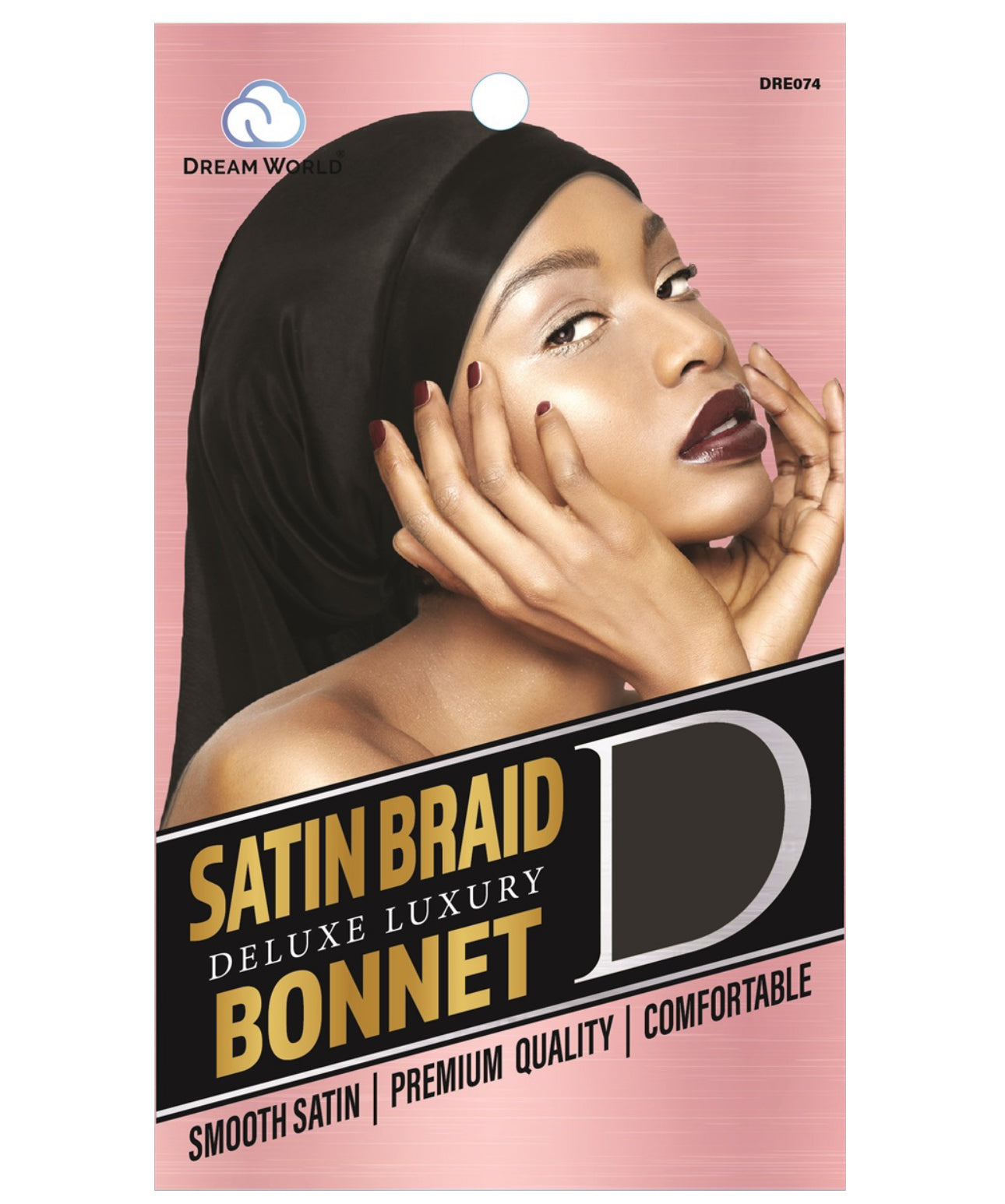 Dream World Satin Braid Bonnet Black DRE074