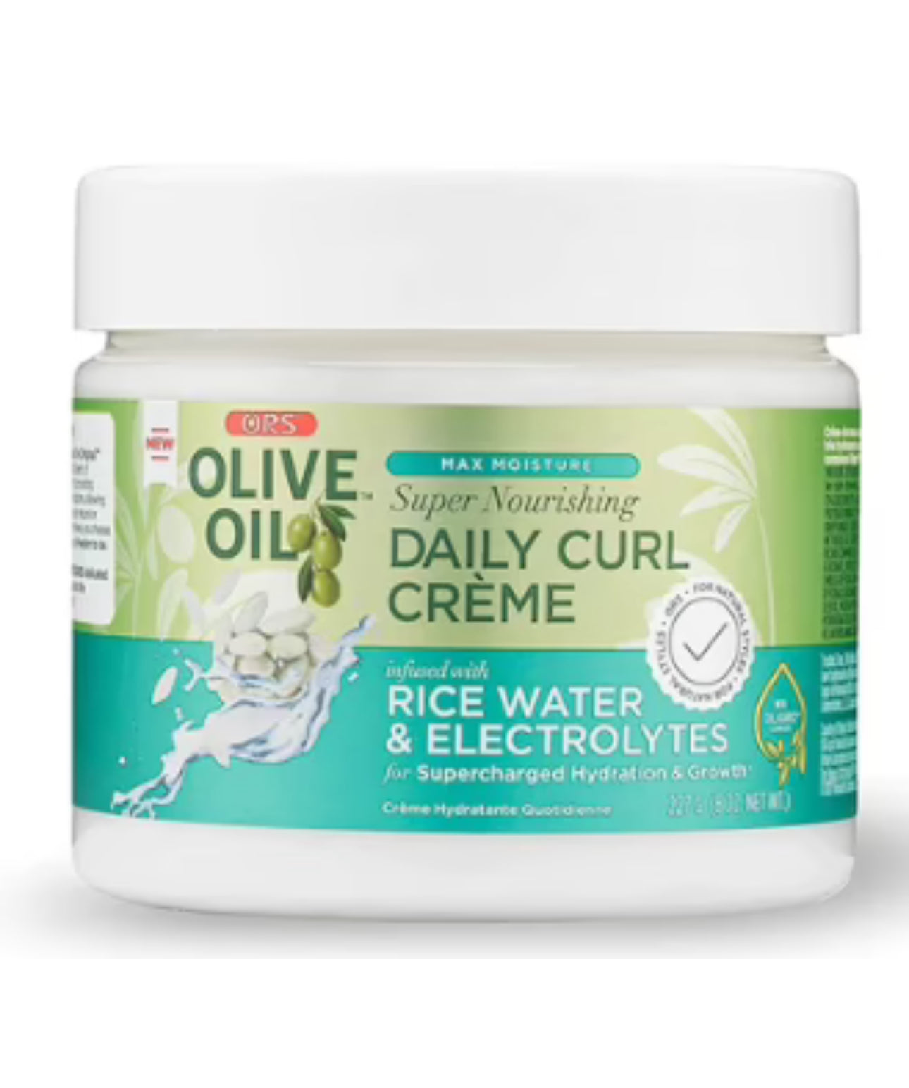 ORS Max Moisture Daily Curl Creme Infused With Rice Water & Eelectrolytes 8oz