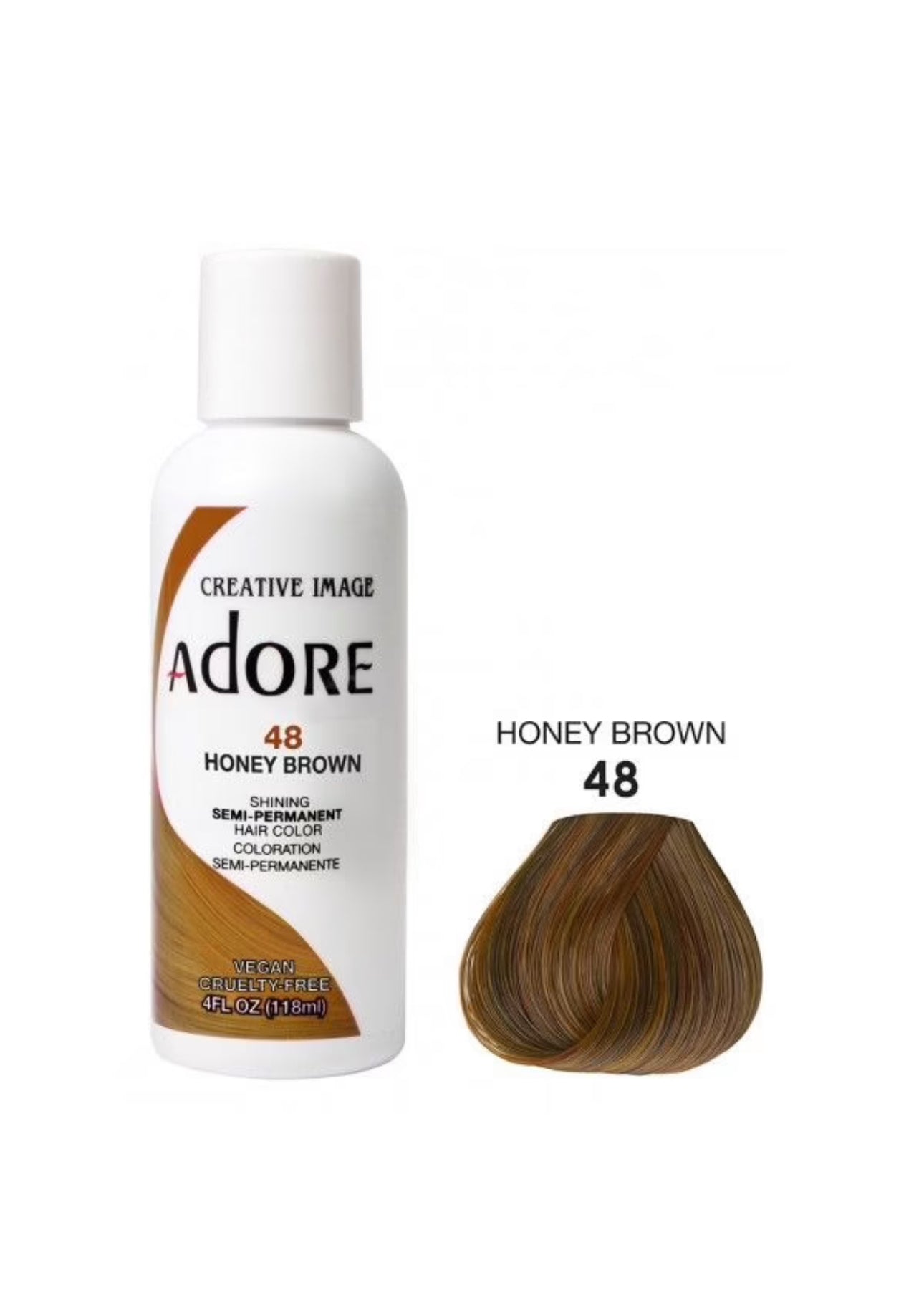 Adore Semi Permanent Hair Color 48 Honey Brown 118 Ml