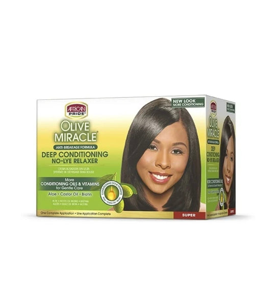 African Pride Olive No-Lye Relaxer Kit Super