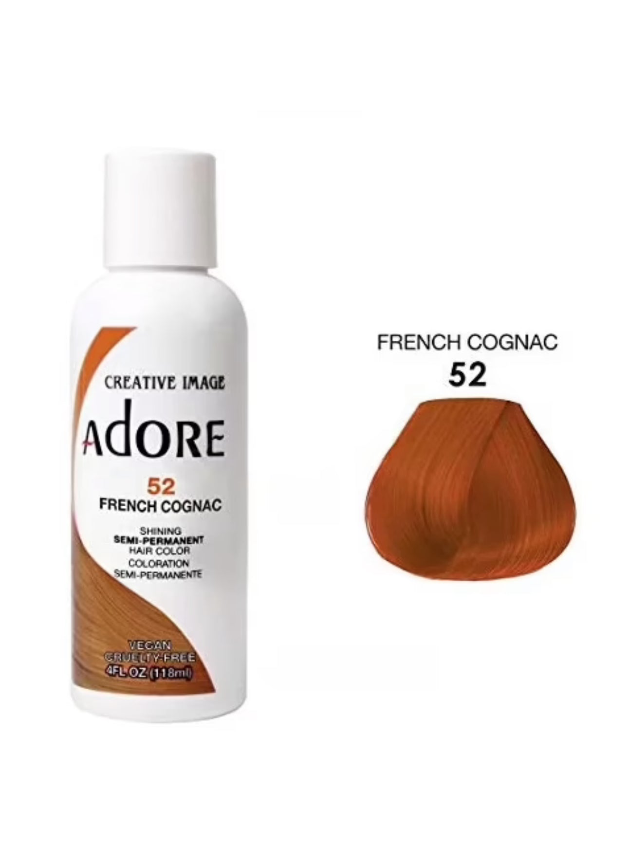 Adore Semi Permanent Hair Color 52 French Cognac 118 Ml