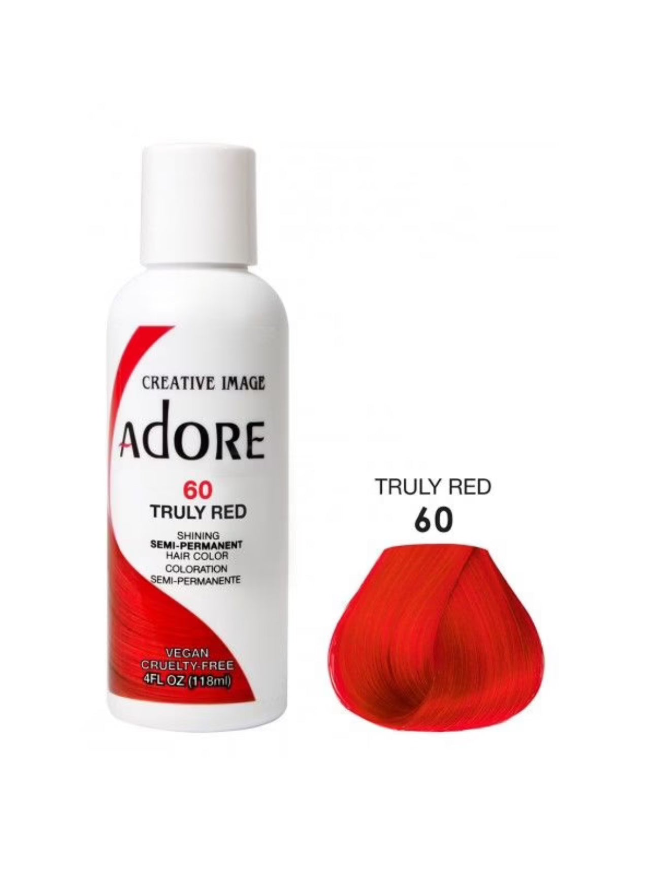 Adore Semi Permanent Hair Color 60 Truly Red 118 ml