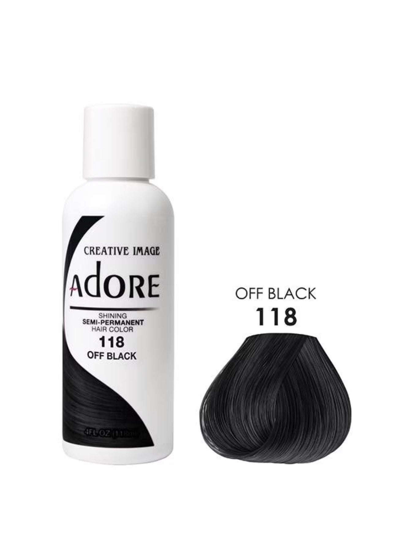 Adore Semi Permanent Hair Color 118 Off Black 118 Ml