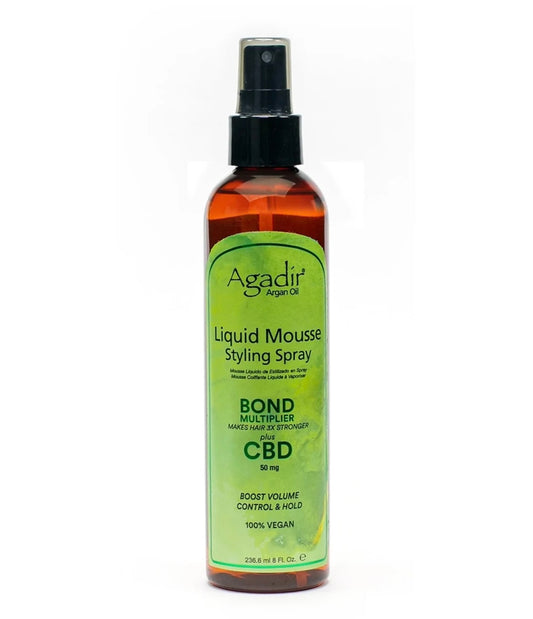 Agadir Argan Oil Liquid Mousse Styling Spray Bond Multiplier plus CBD 236.6ml