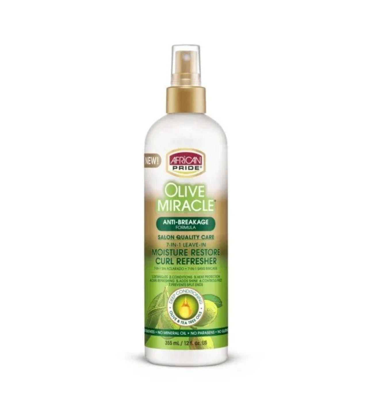 African Pride Olive 7 in 1 Moisture Restore Curl Refresher 12oz