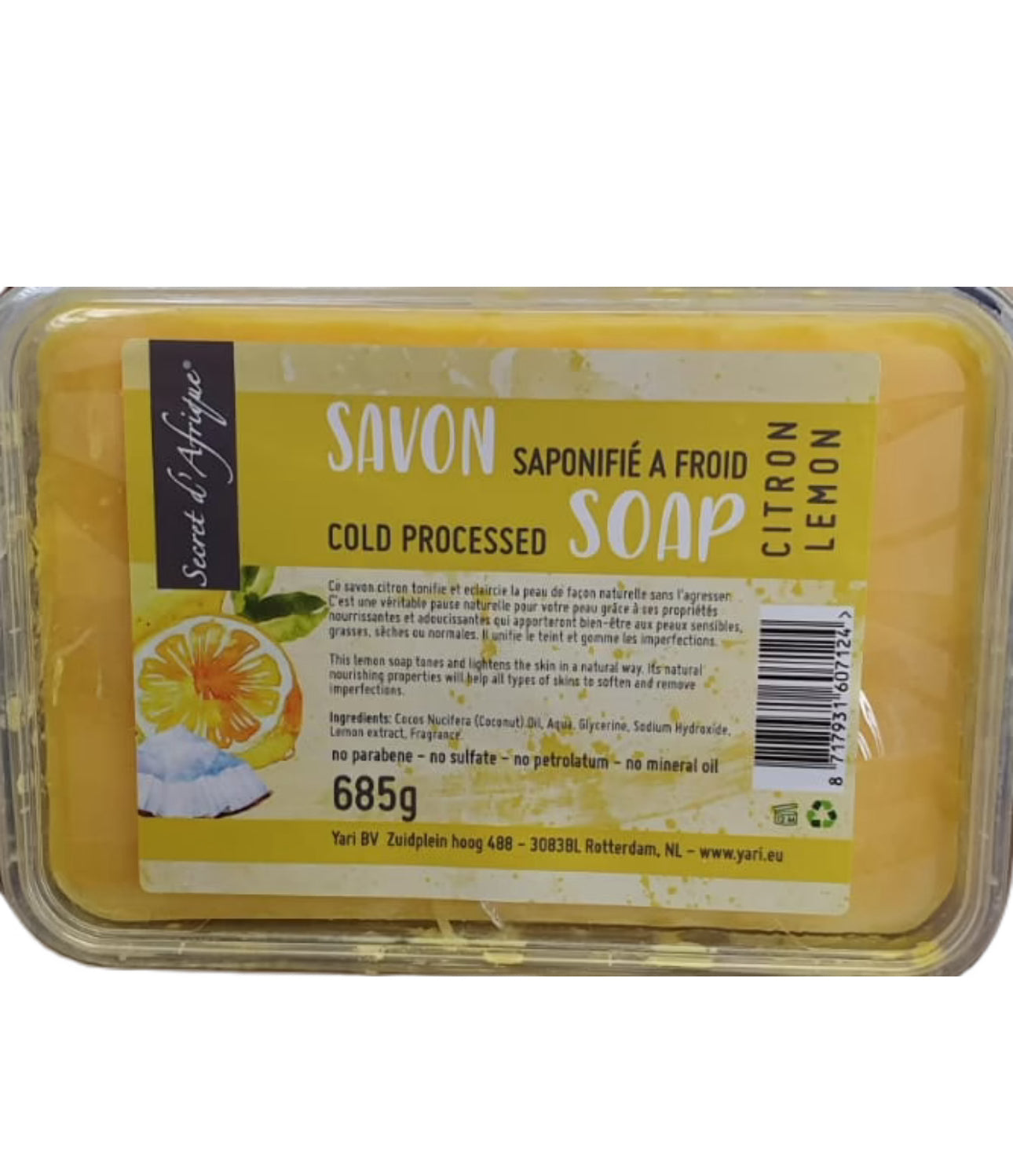 Secret d'Afrique Soap Lemon Cold Processed 685g
