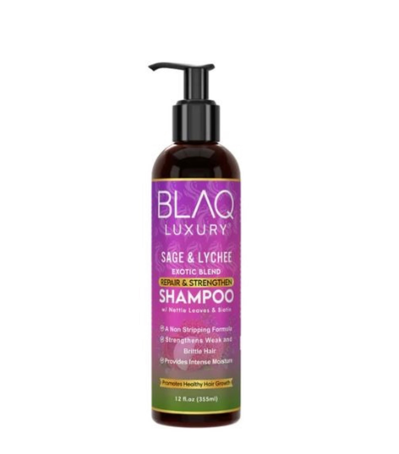 Blaq Luxury Sage & Lychee Repair And Strengthen Shampoo 12oz