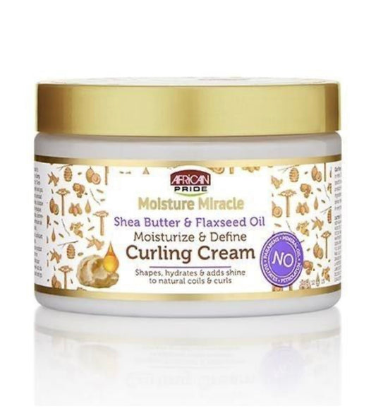 African Pride Moisture Miracle Shea Butter & Flaxseed Oil Curling Cream 340gram