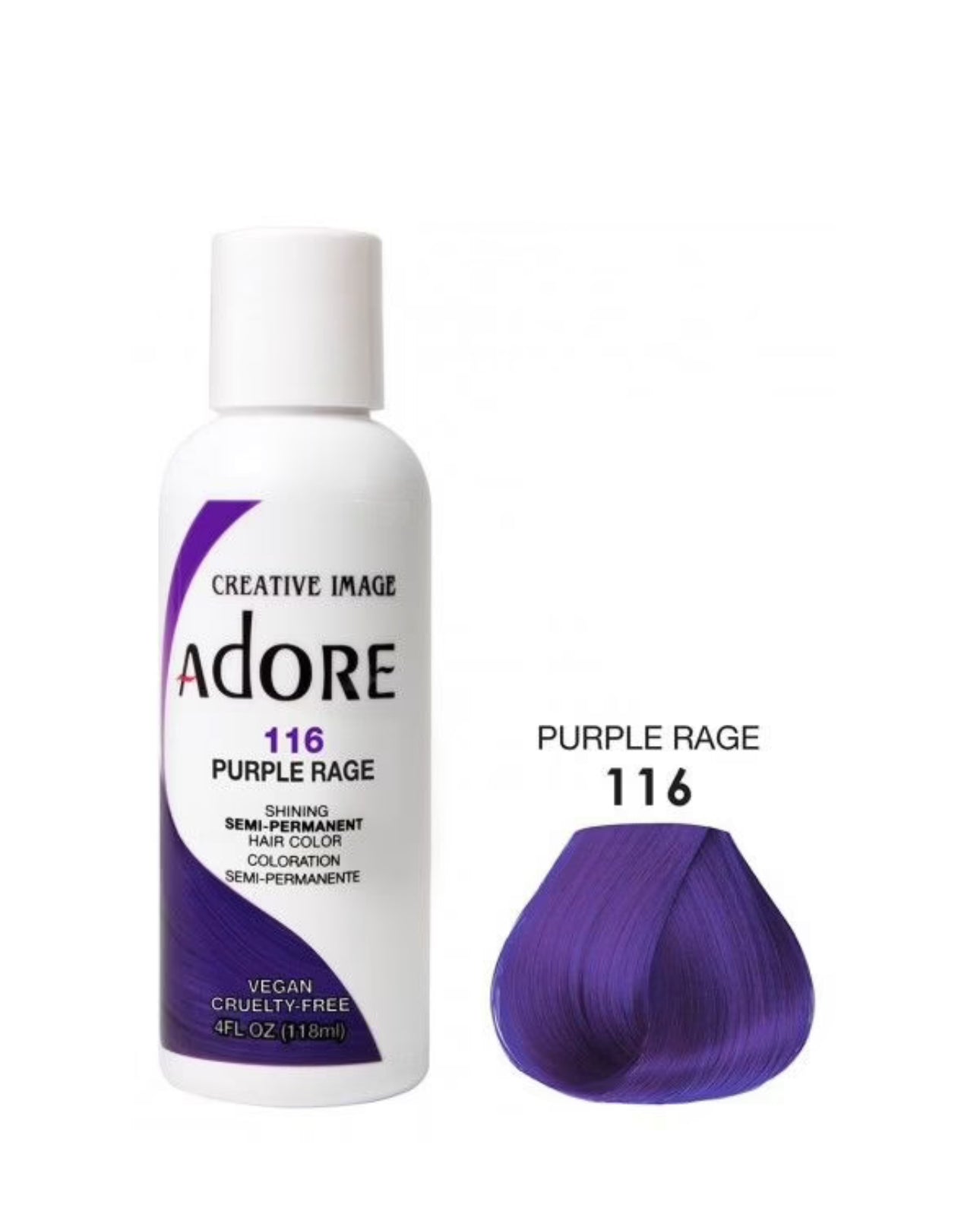 Adore Semi Permanent Hair Color 116 Purple Rage 118 Ml