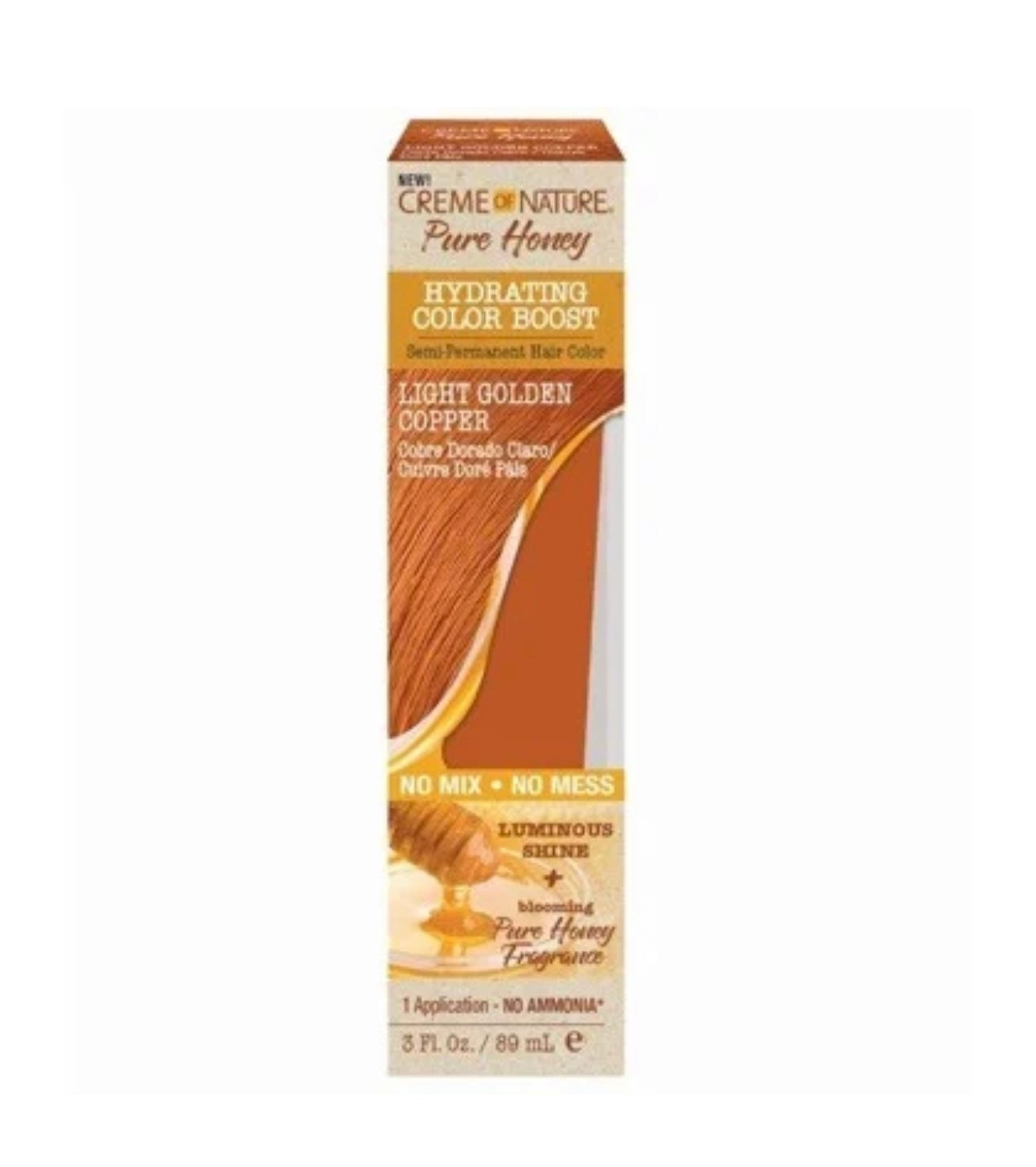 Creme of Nature Pure Honey Hydrating Color Boost Light Golden Copper 89ml