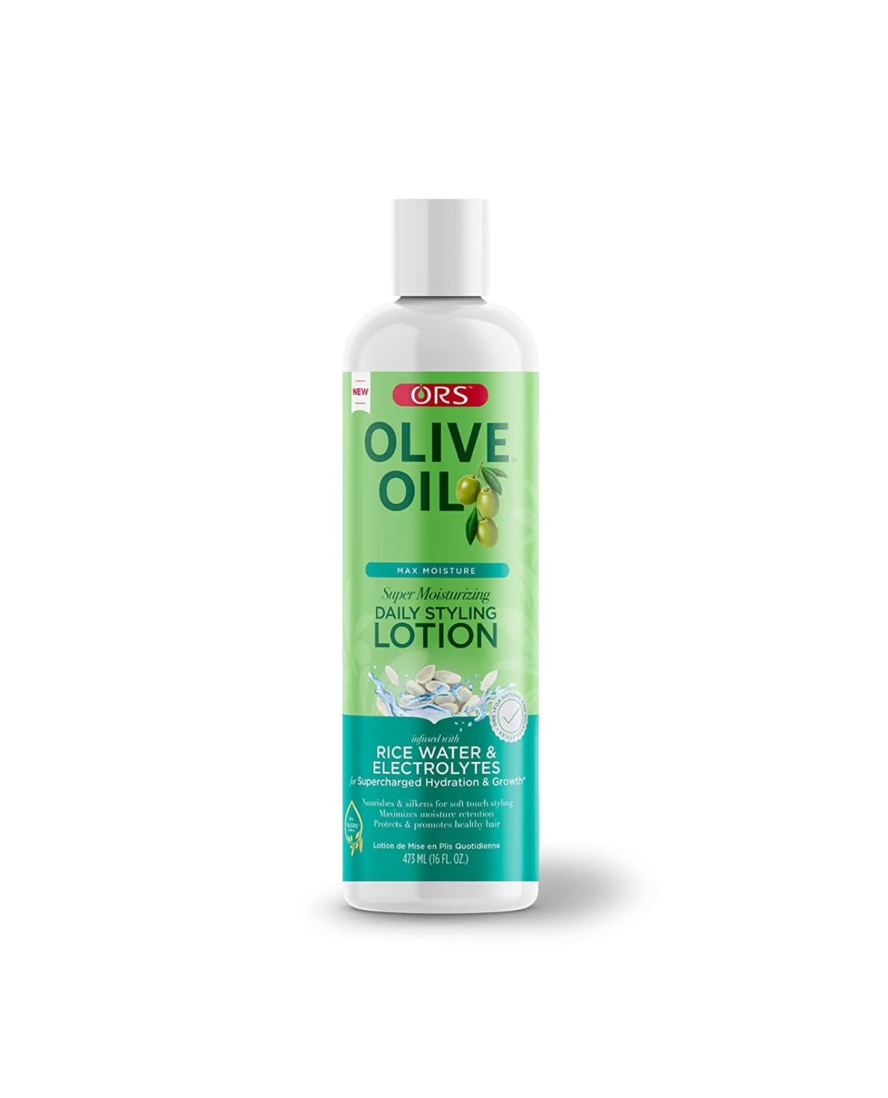ORS Olive Oil Max Moisture Rice Water & Electrolytes Daily Styling Lotion 16 Oz