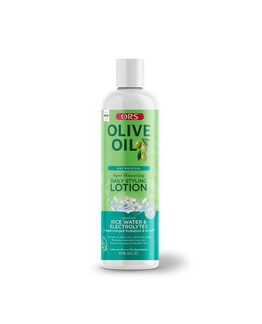 ORS Olive Oil Max Moisture Rice Water & Electrolytes Daily Styling Lotion 16 Oz