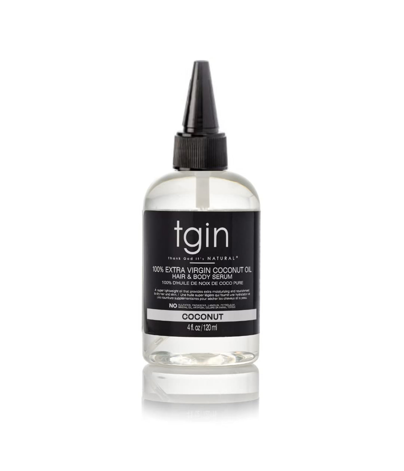 TGIN 100% Extra Virgin Coconut Oil Hair And Body Serum 4oz