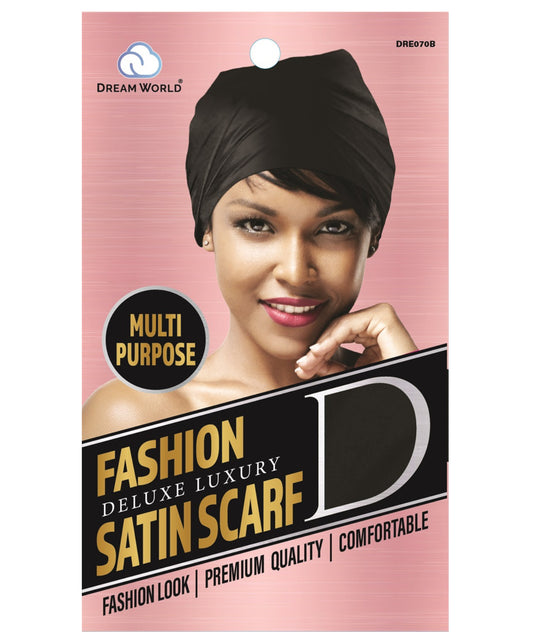 Dream World W-Scarf Satin Black-DRE070B