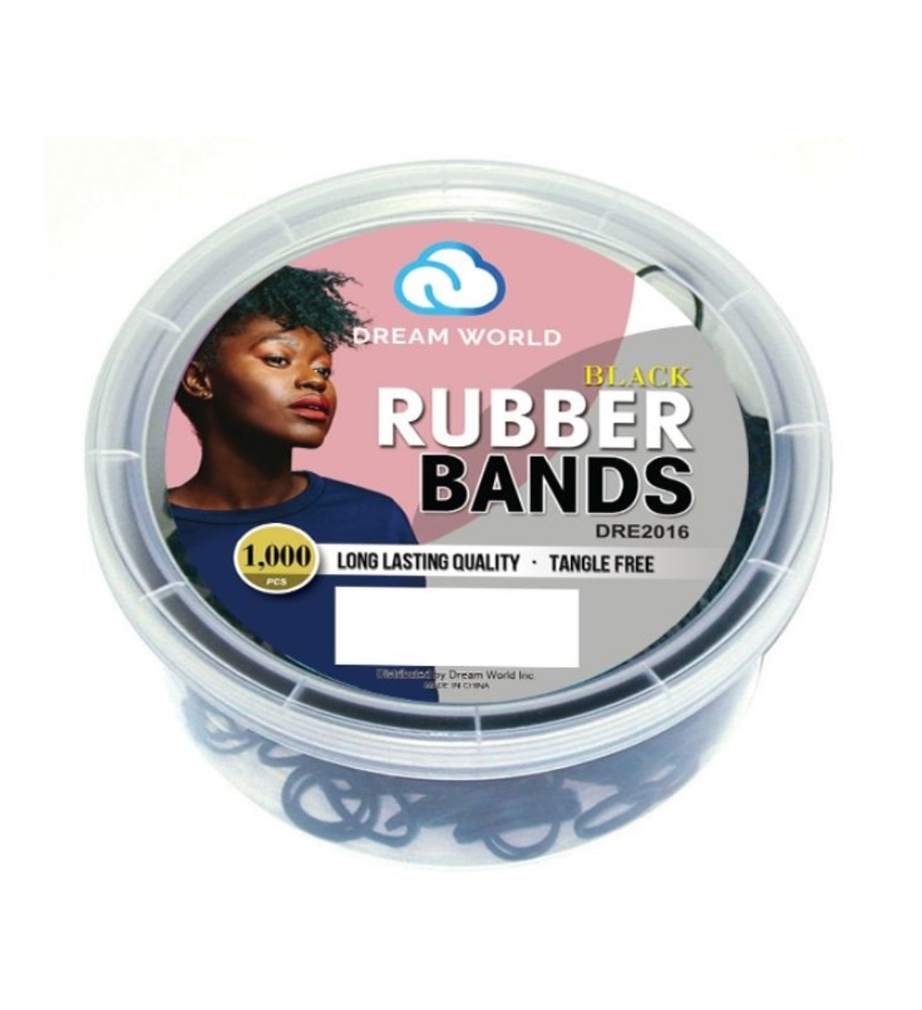 Dream World Rubber Bands 1000ct/jar Black #DRE2016