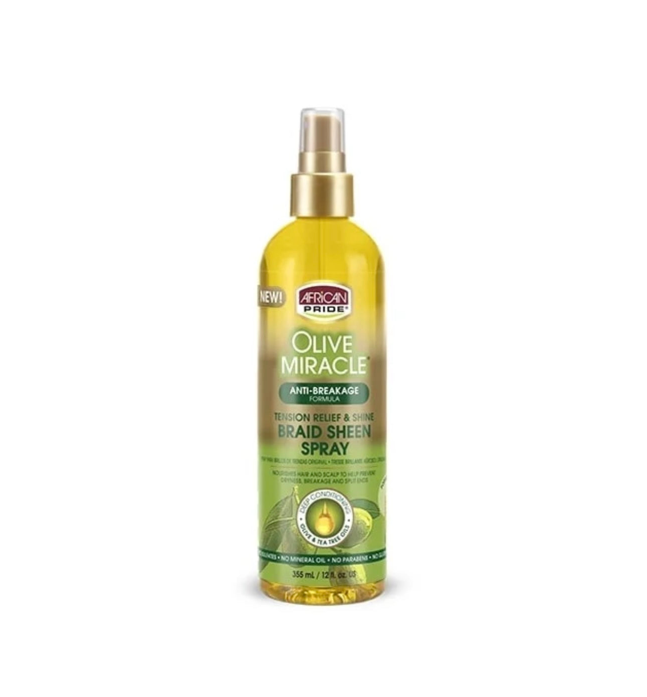 African Pride Olive Miracle Braid Sheen Spray 355 ml