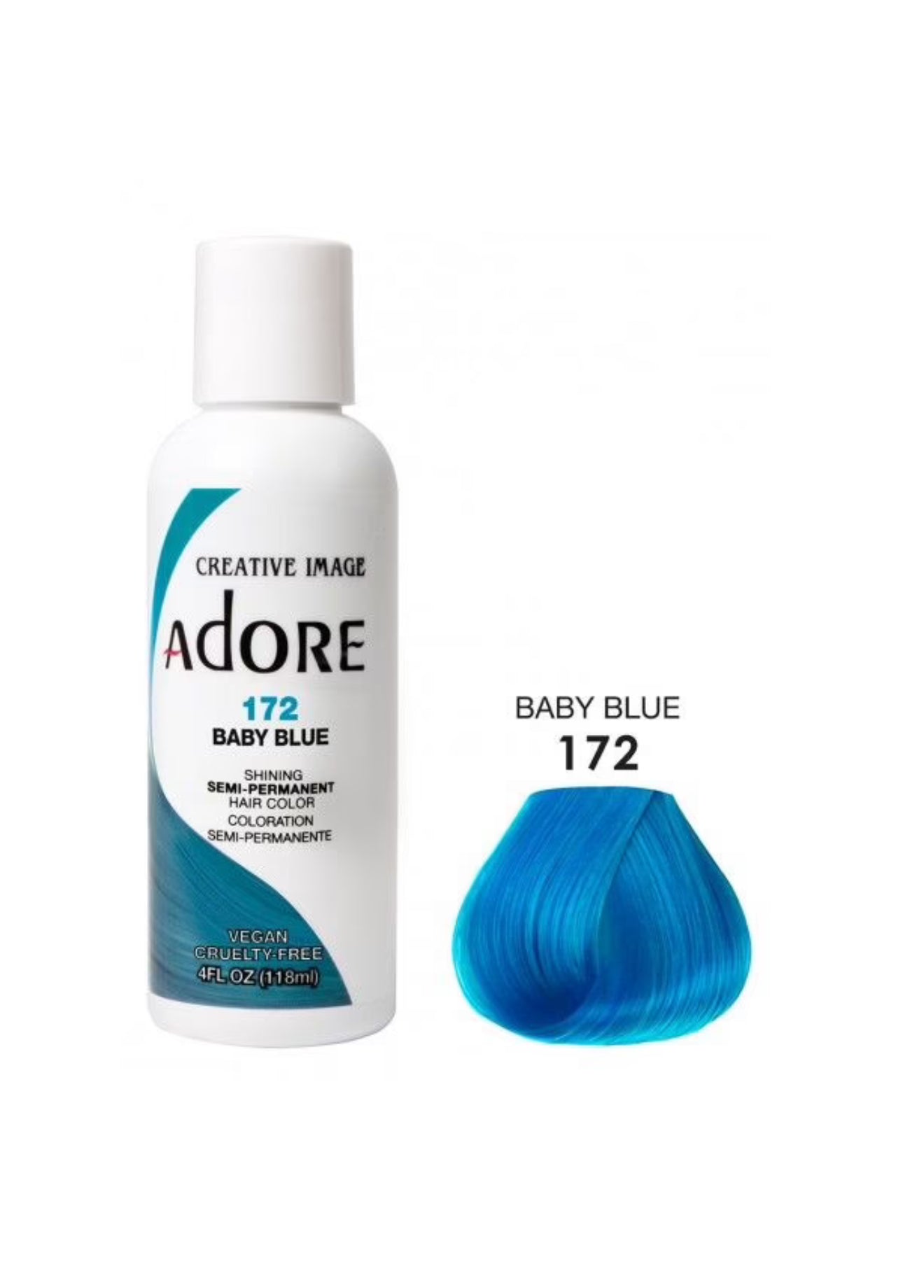 Adore Semi Permanent Hair Color 172 Baby Blue 118 Ml