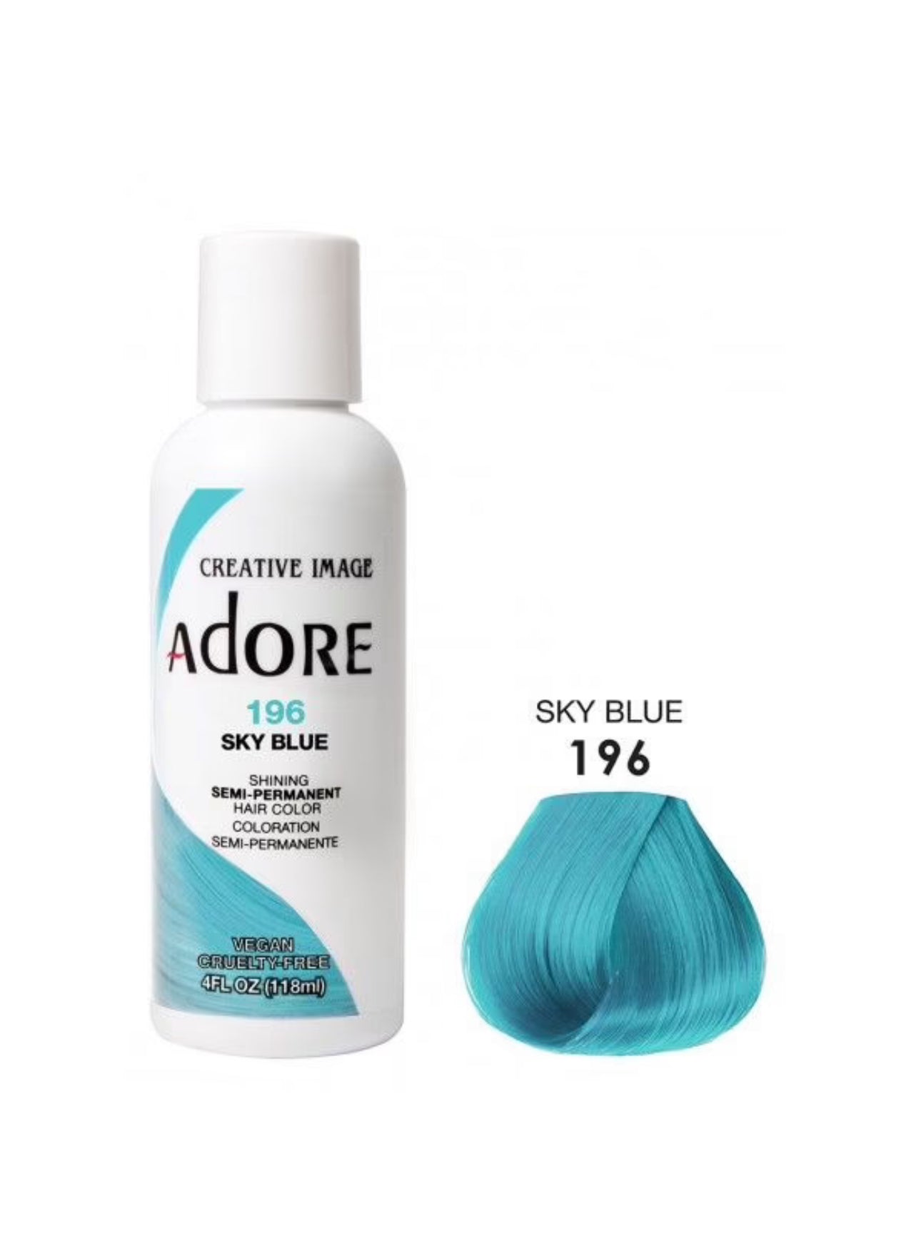 Adore Semi Permanent Hair Color 196 Sky Blue 118 Ml