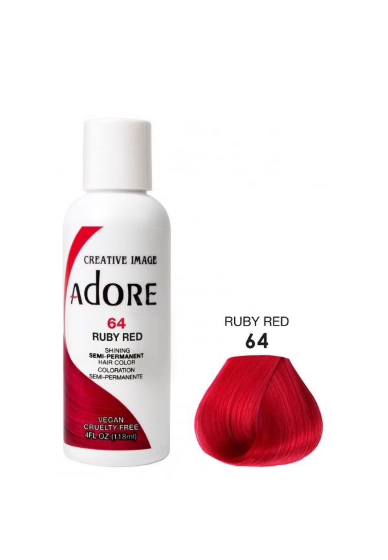 Adore Semi Permanent Hair Color 64 Ruby Red 118 Ml