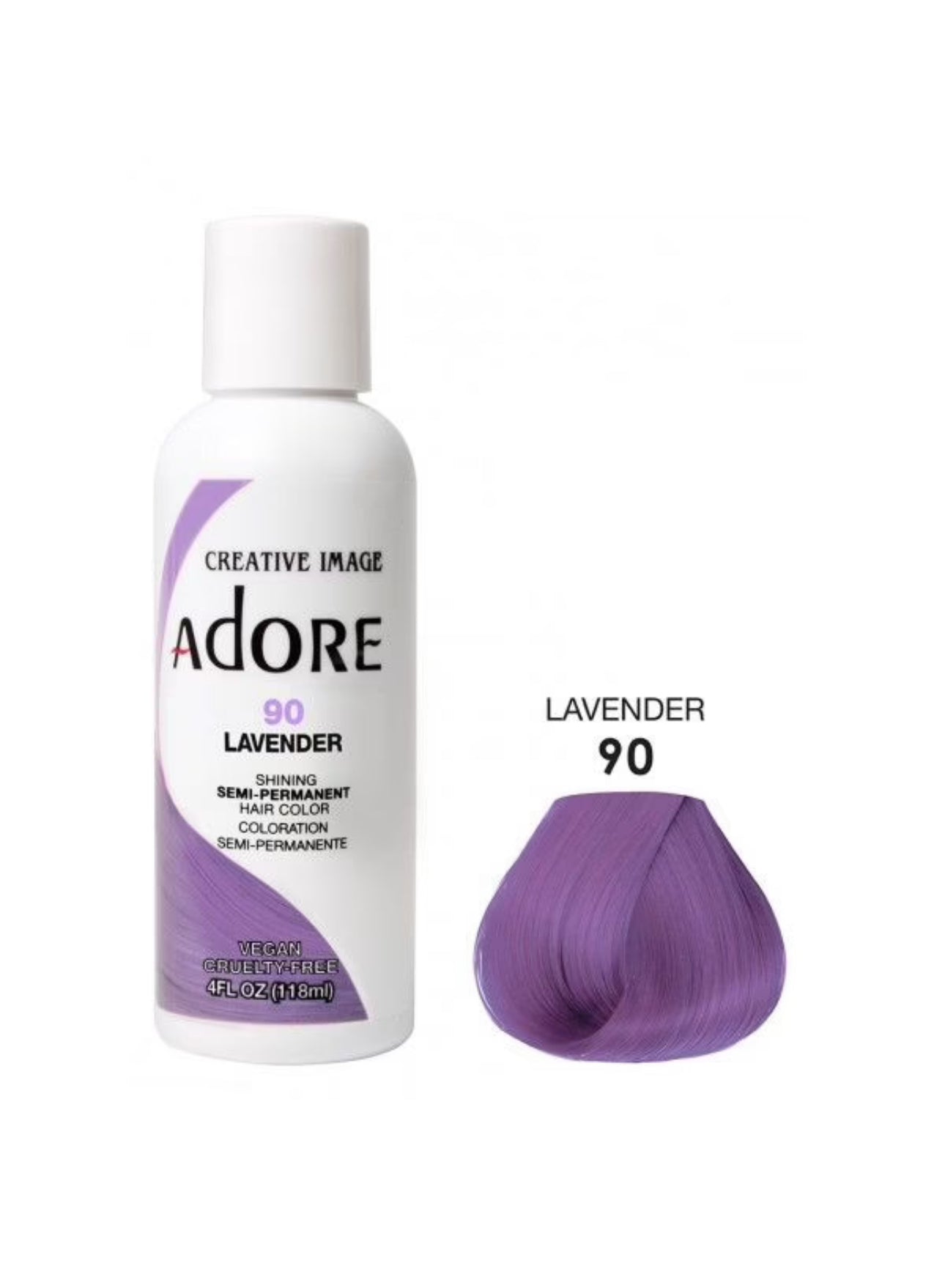 Adore Semi Permanent Hair Color 90 Lavender 118 Ml